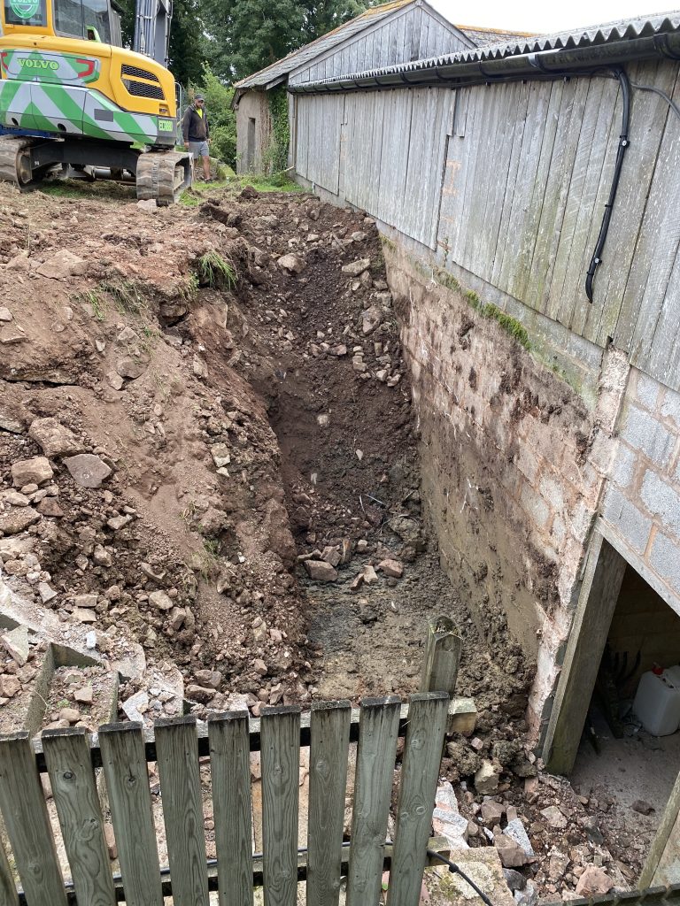 Mid Devon Farm Retaining Wall Excavation scaled
