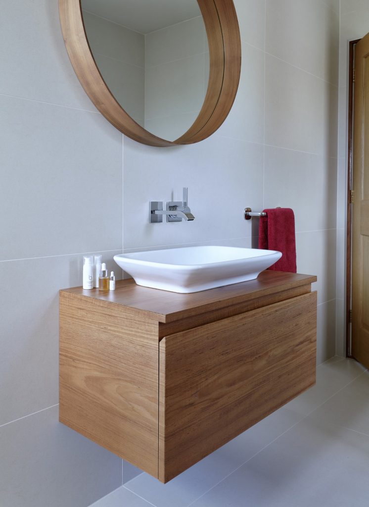Teak Cabinet with Artelinea Mirror and TOTO Basin